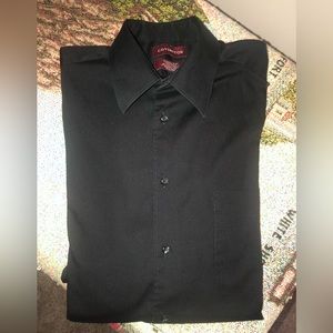 COVINGTON Sz. M..Black‎ mens button up shirt 15-15. 1/2